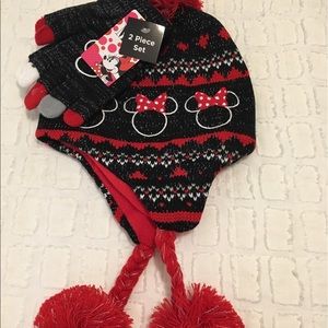 Minnie Mouse Hat and Gloves Set